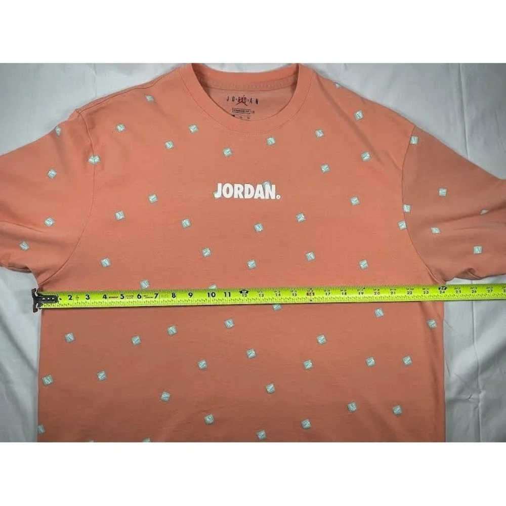 Jordan Jumpman Retro All Over Print T-Shirt Peach Standard Fit Size XL - Picture 6 of 8